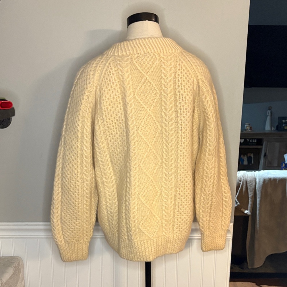Classic Cream Cable Knit Sweater - Picture 2 of 7